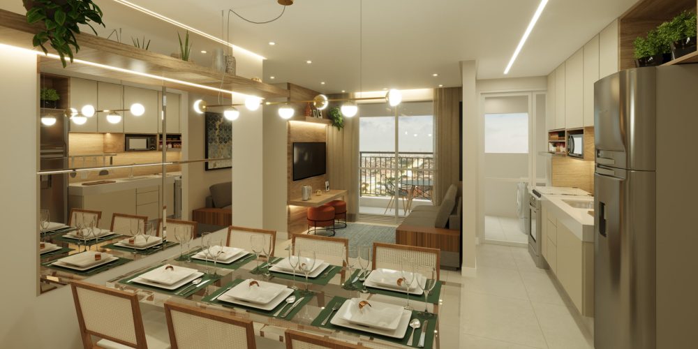 Perspectiva Living final 02 - 3 dorms - 55,77m²