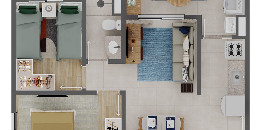 Planta final 15 - 2 dorms - 50,34m²