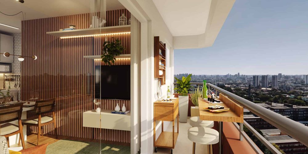 Perspectiva Terraço final 02 - 2 dorms - 42,22m²